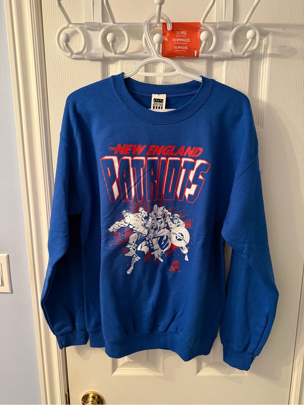 New England Patriots Blue Graphic Crewneck Sweatshirt